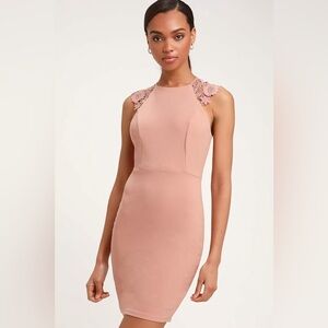 Lulus Come Alive Blush Pink Lace Sleeveless Bodycon Dress